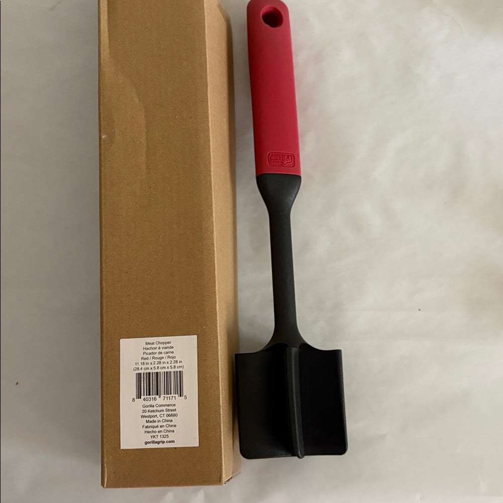 Gorilla Grip Multipurpose meat Masher chopper tenderizer red black new in box